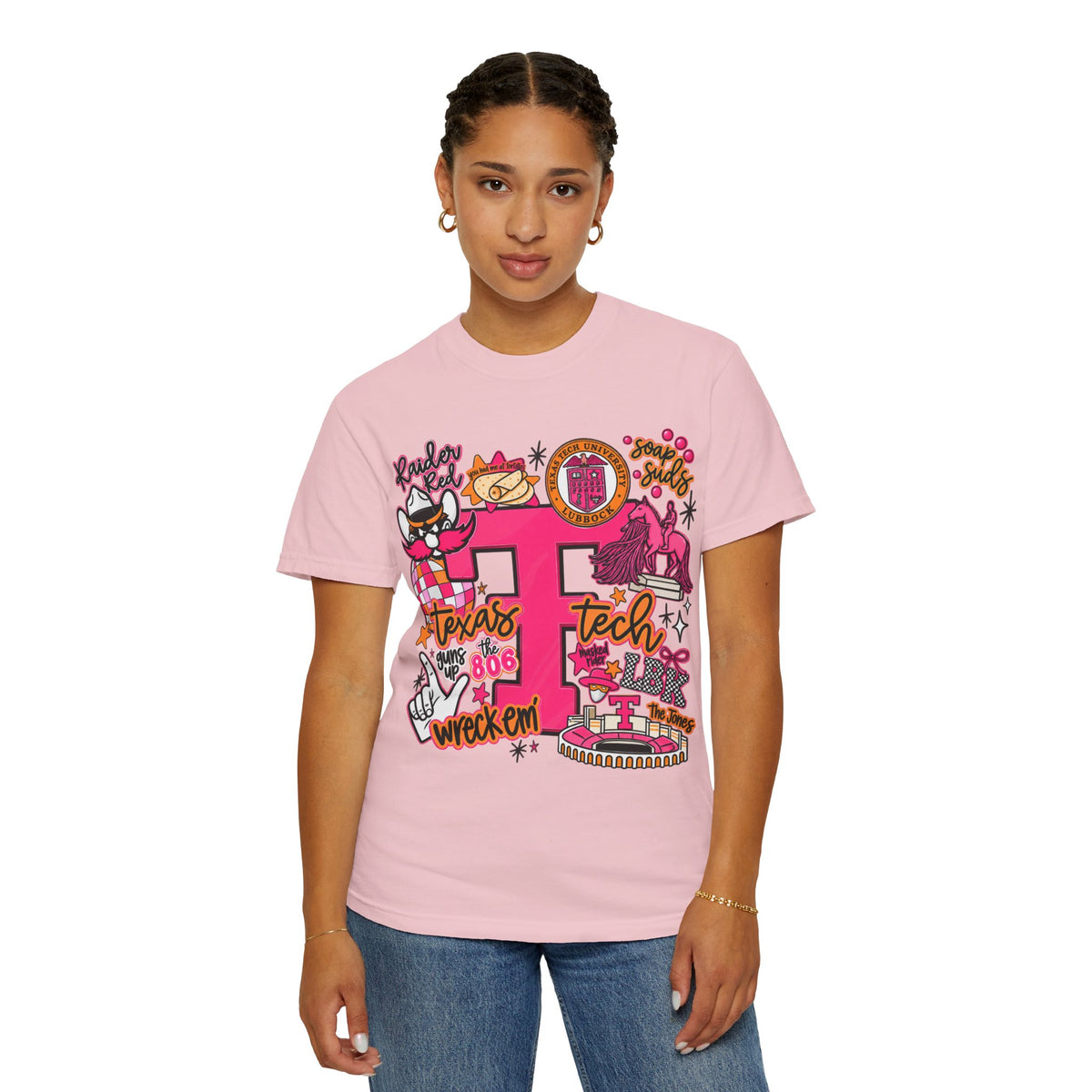 Texas Tech Collage T-Shirt — Red Raiders Icons & 'Wreck ’Em' Graphic