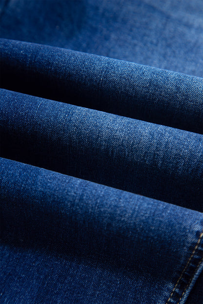 Myosotis Raw Hem Turnup Loose Ankle-length Jeans