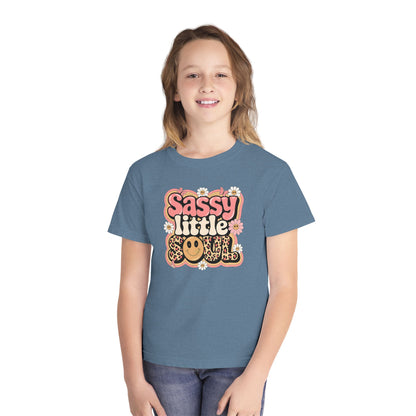 Youth Tee — "Sassy Little Soul" Retro Smiley Graphic