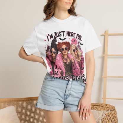 Hocus Pocus Movie Tee — "I'm Just Here for the Hocus Pocus" Halloween T‑Shirt