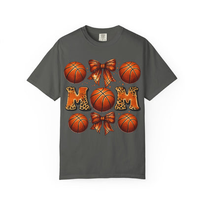 Basketball Mom T‑Shirt — Leopard Print Hoops Mother's Day Tee