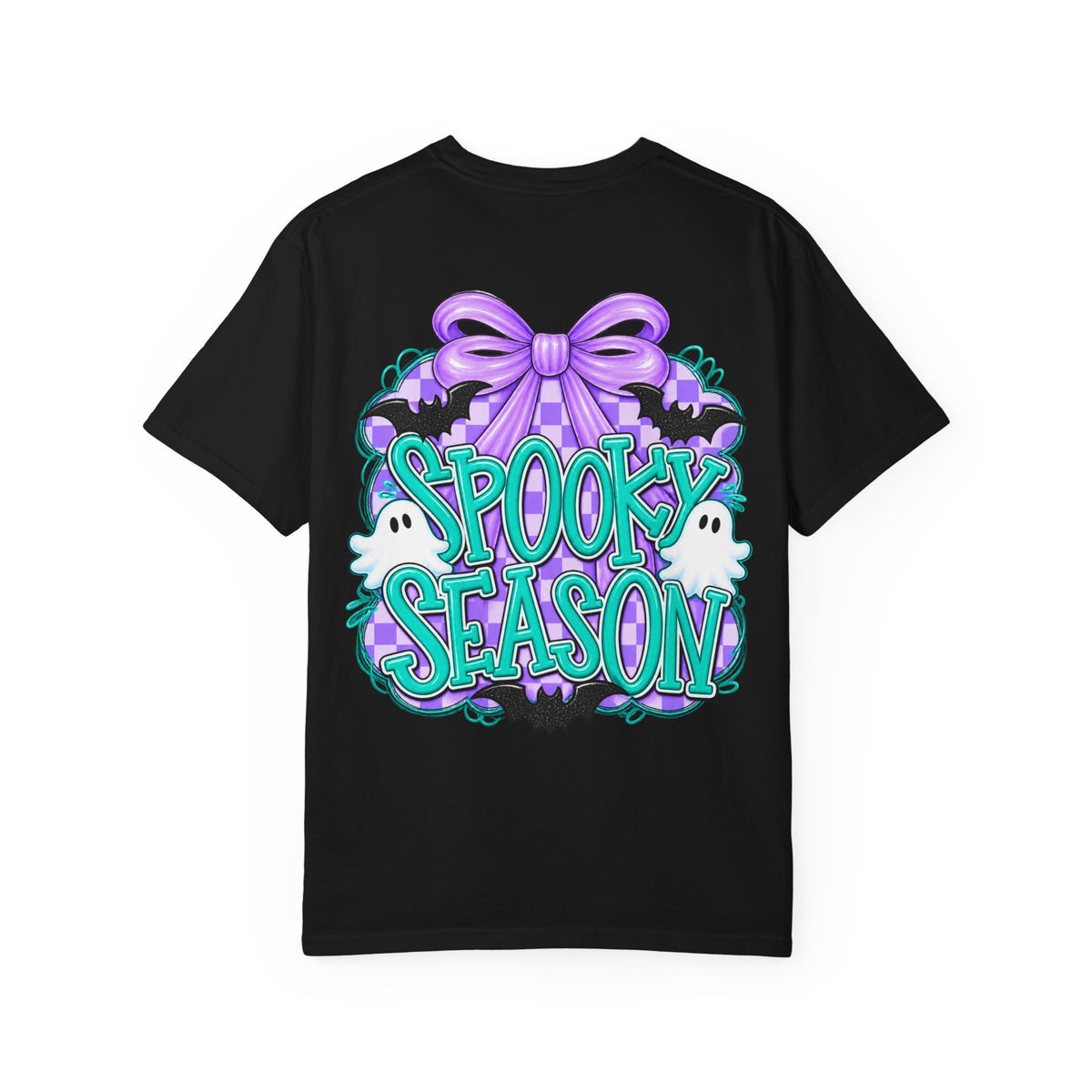 Spooky Season T-Shirt — Cute Purple Bow Ghosts Halloween Tee