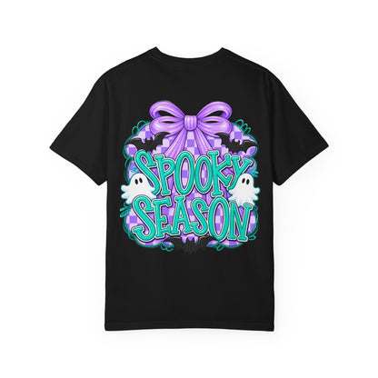 Spooky Season T-Shirt — Cute Purple Bow Ghosts Halloween Tee