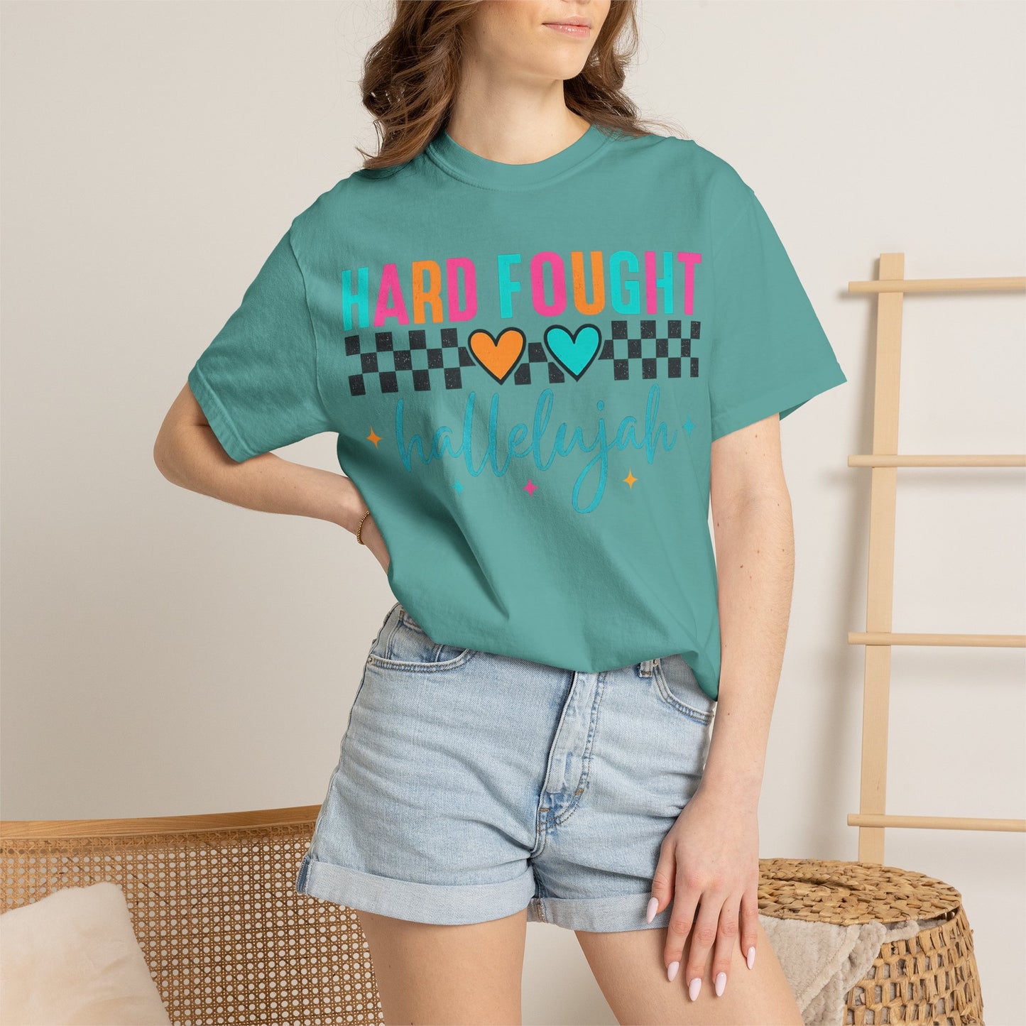 Hard Fought Hallelujah T-Shirt — Inspirational Retro Heart Graphic Tee