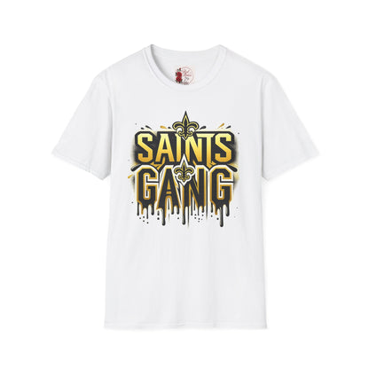 Saints Gang T-Shirt — New Orleans Football Fan Tee with Fleur-de-Lis Graphic