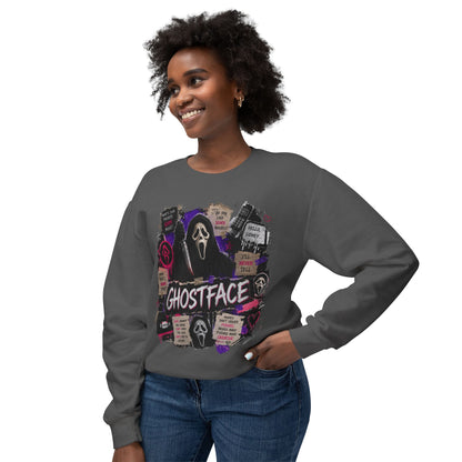 Ghostface Crewneck Sweatshirt – Halloween Horror Mask Graphic