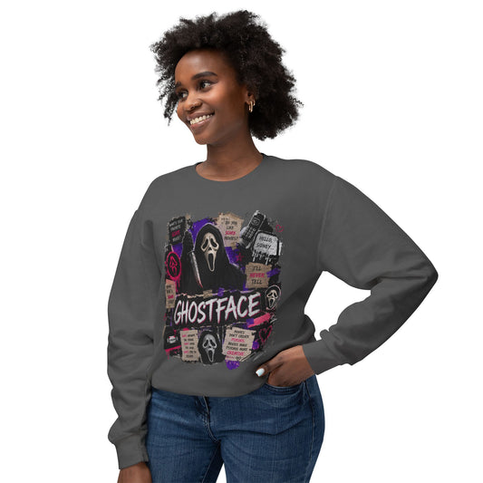 Ghostface Crewneck Sweatshirt – Halloween Horror Mask Graphic