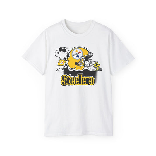 Steelers Snoopy Football Tee — Vintage Peanuts Helmet Tee