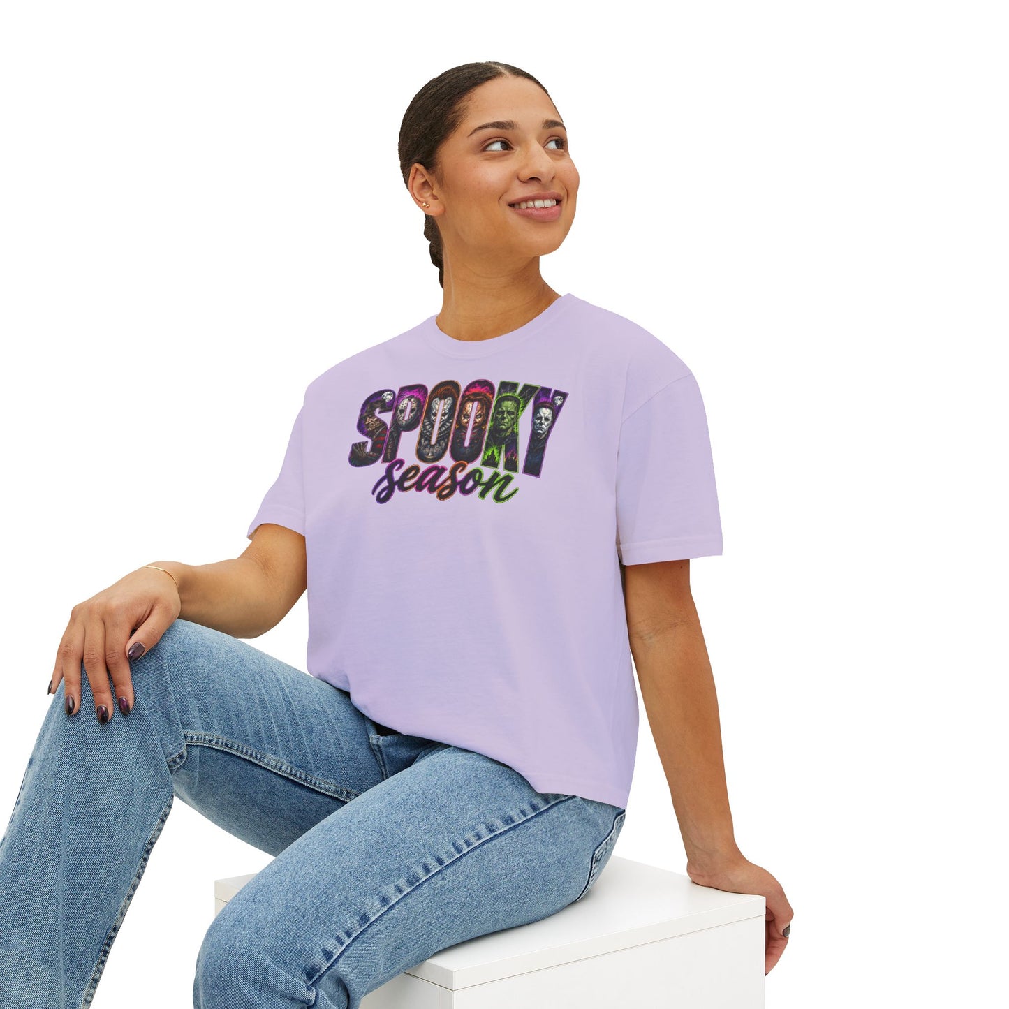 Spooky Season Boxy Tee – Halloween Graphic Women's Shirt