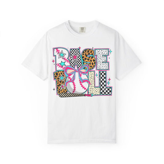 Baseball Mom Graphic T-Shirt — Colorful Leopard Print "Baseball" Design
