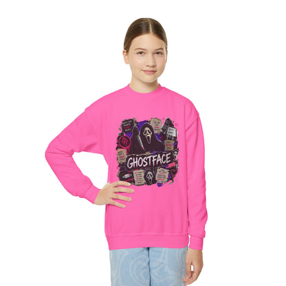 Ghostface Youth Crewneck Sweatshirt — Halloween Horror Graphic Pullover
