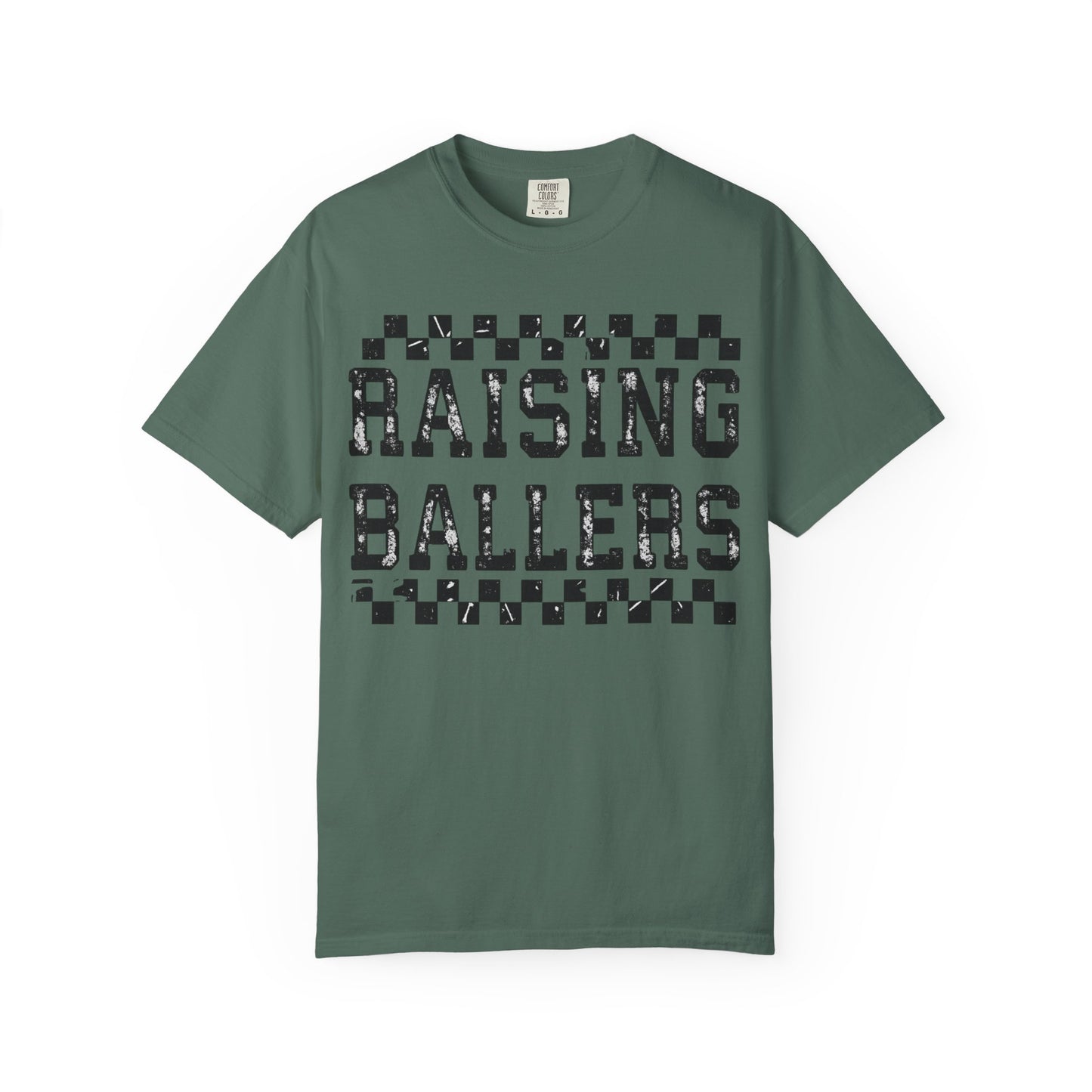 Raising Ballers T-Shirt — Vintage Checkerboard Kids Basketball Parent Tee