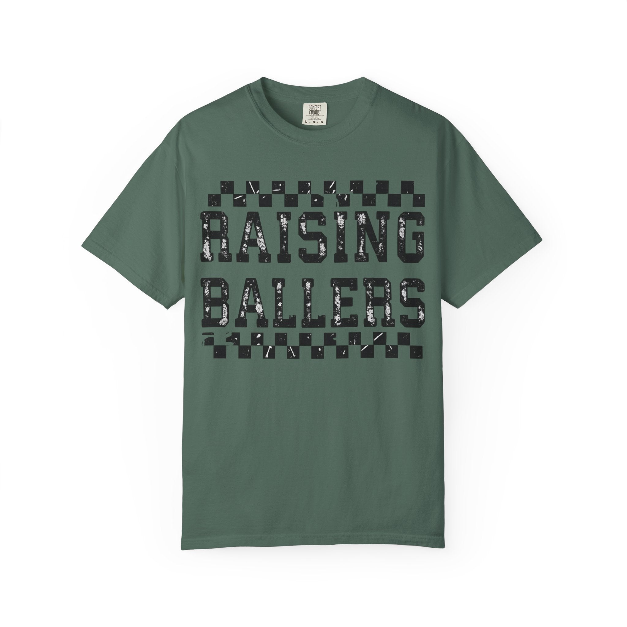 Raising Ballers T-Shirt — Vintage Checkerboard Kids Basketball Parent Tee