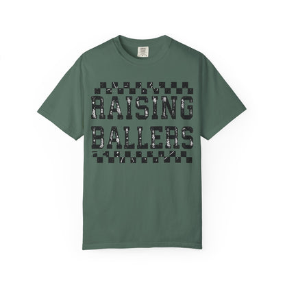 Raising Ballers T-Shirt — Vintage Checkerboard Kids Basketball Parent Tee