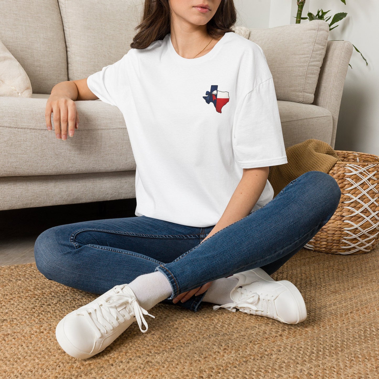 Texas Flag Outline T‑Shirt — Small Texas Map with Lone Star