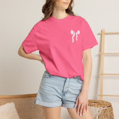 T-shirt — "Love Like Jesus" Pastel Cross & Bow Graphic