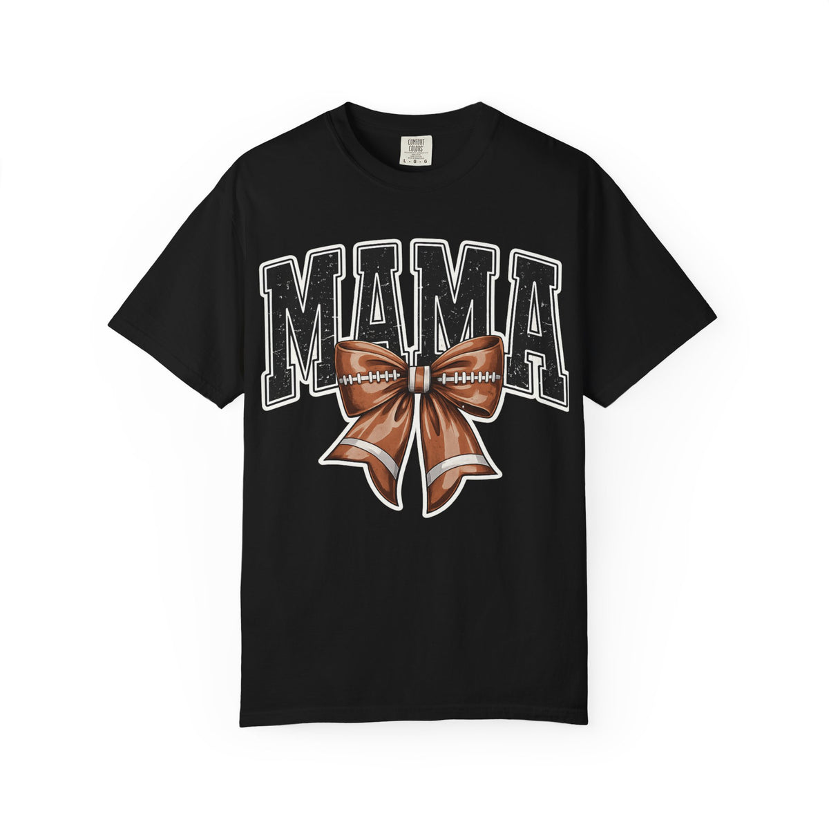 Mama Football Bow T-Shirt — Cute Mom Tailgate Tee for Game Day