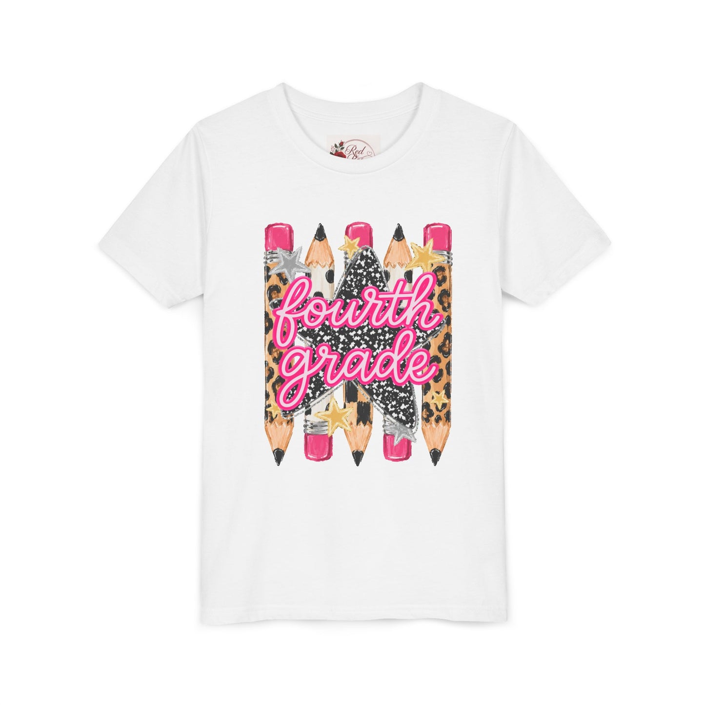 Fourth Grade Leopard Pencil Youth Tee