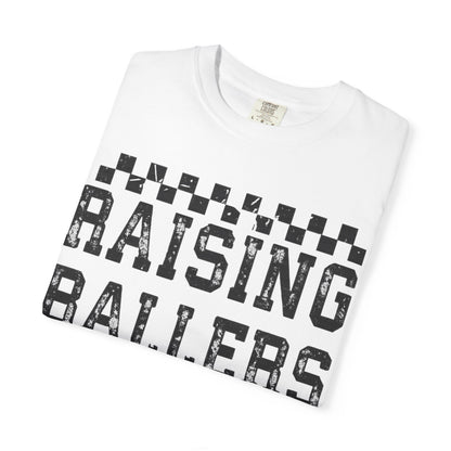 Raising Ballers T-Shirt — Vintage Checkerboard Kids Basketball Parent Tee