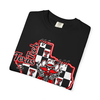 Texas Checkered Bull T-Shirt — Retro Cowboy State Graphic Tee