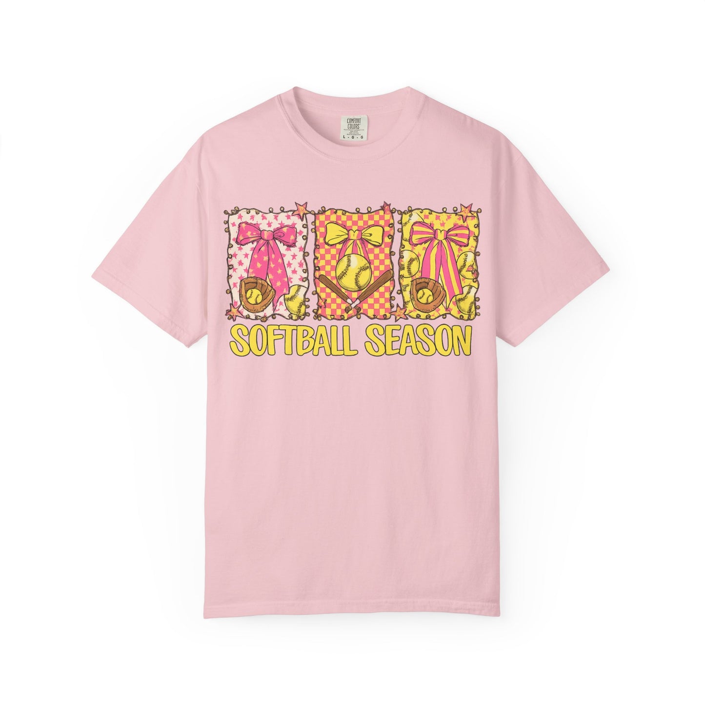Softball Season T-Shirt — Cute Bow & Ball Graphic Tee