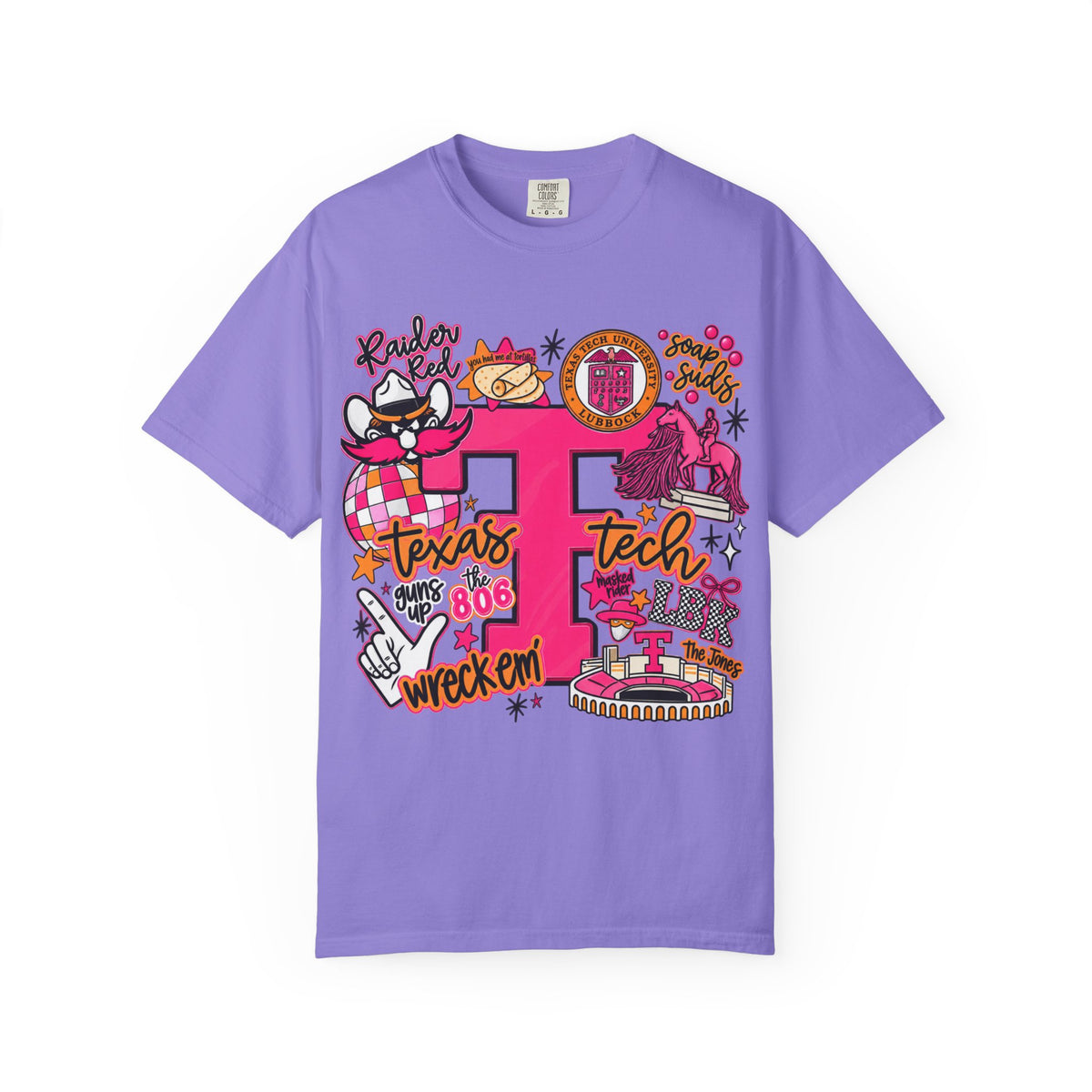 Texas Tech Collage T-Shirt — Red Raiders Icons & 'Wreck ’Em' Graphic