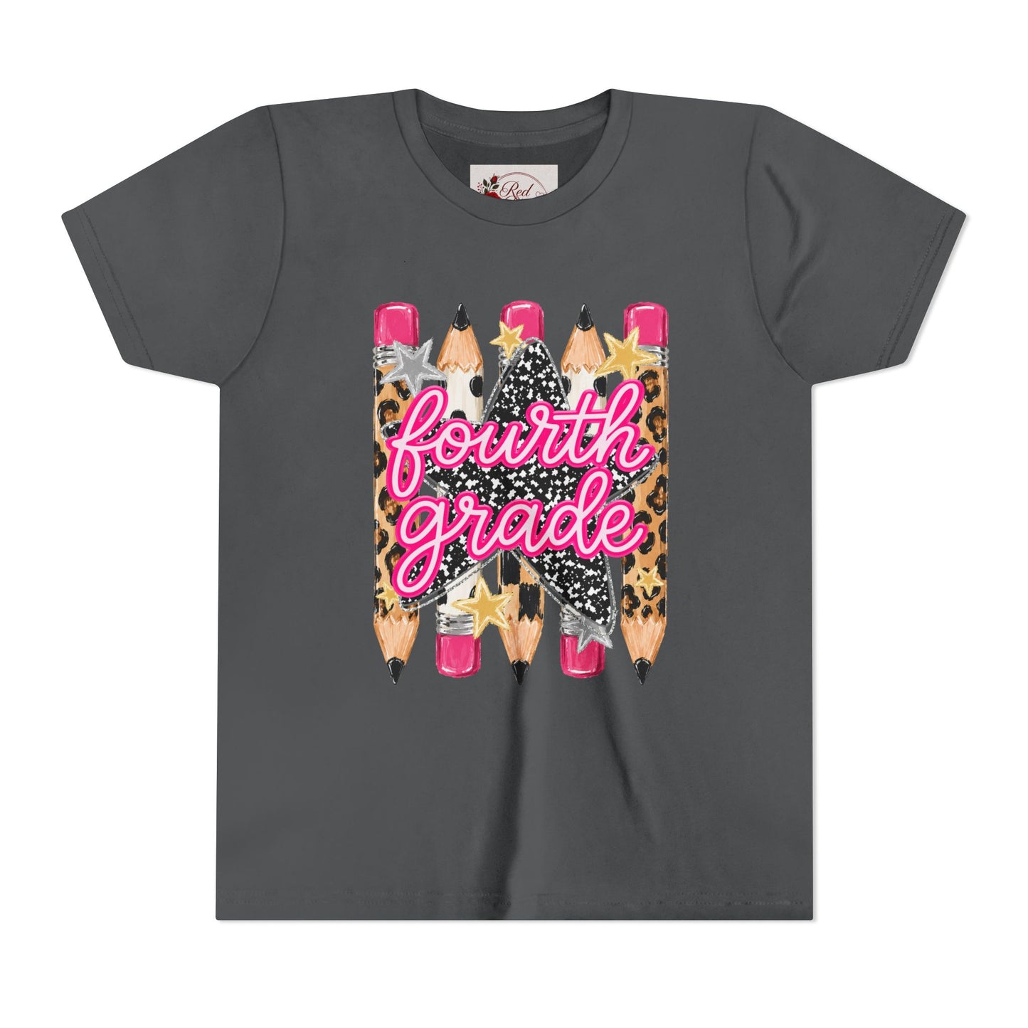 Fourth Grade Leopard Pencil Youth Tee