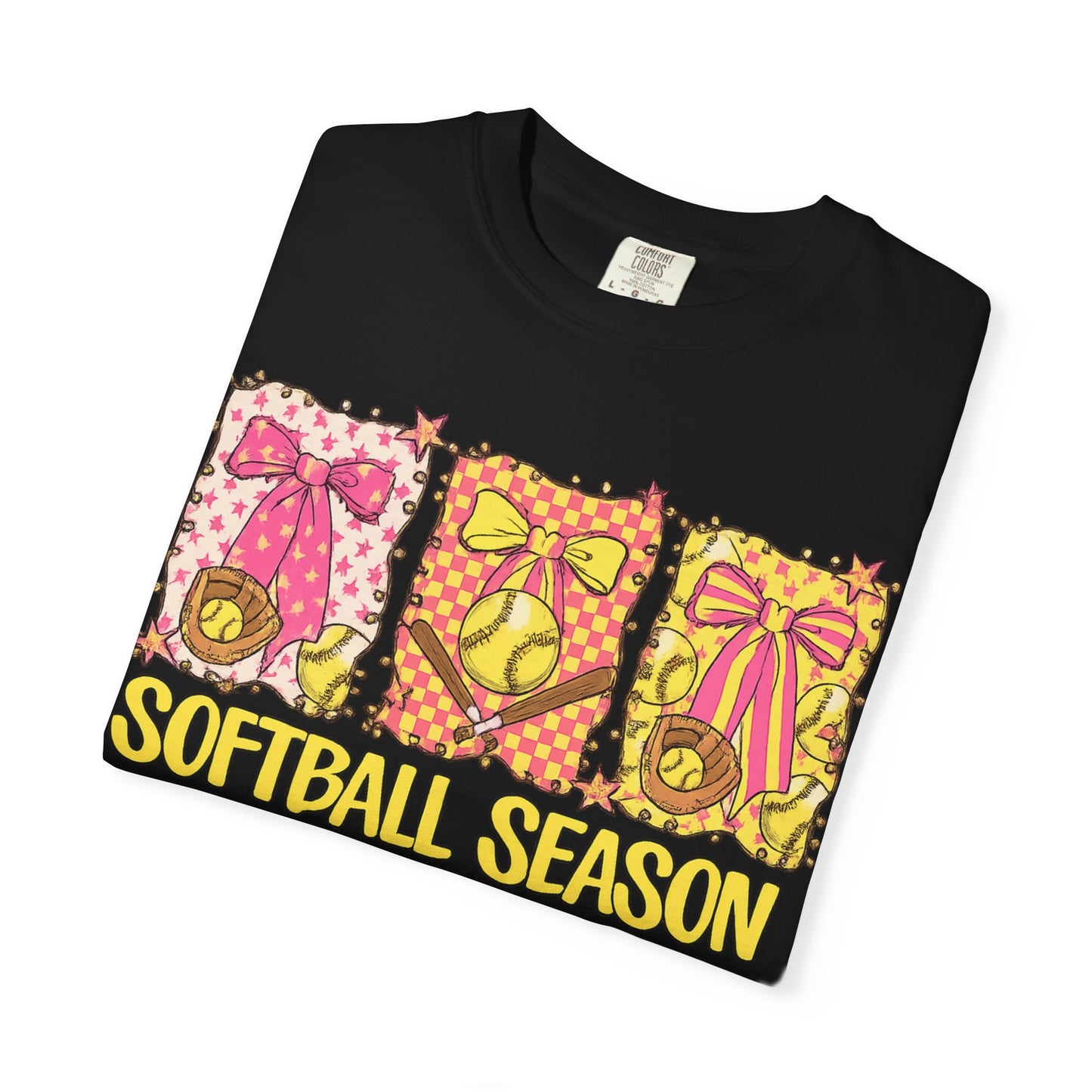 Softball Season T-Shirt — Cute Bow & Ball Graphic Tee