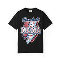 Baseball Mama T-Shirt — Retro Red & Blue Patriotic Graphic Tee