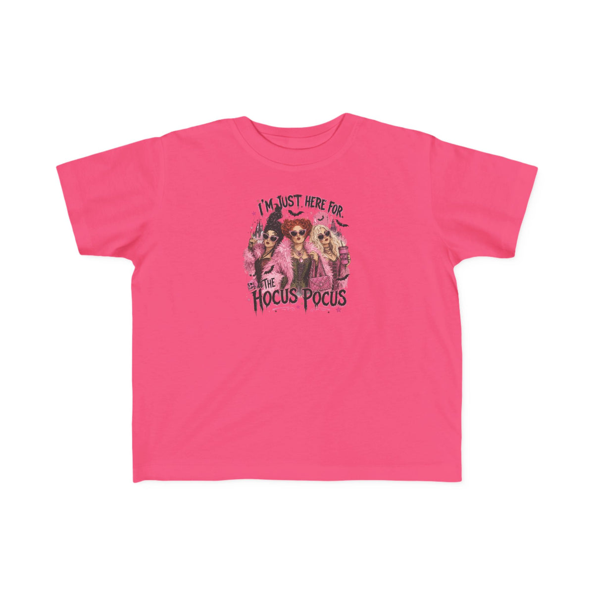 Toddler Tee - "I'm Just Here for the Hocus Pocus" Halloween Witch Shirt