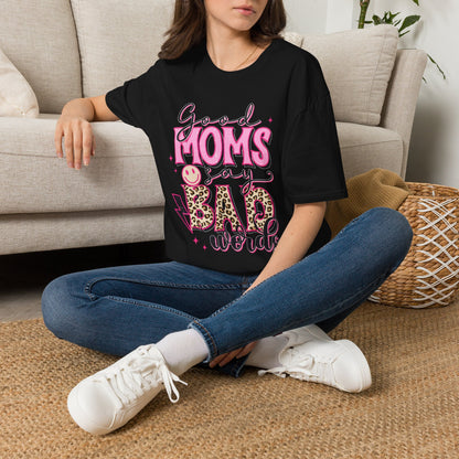 T-Shirt — “Good Moms Say Bad Words” Retro Pink Graphic (Mother’s Day Gift)