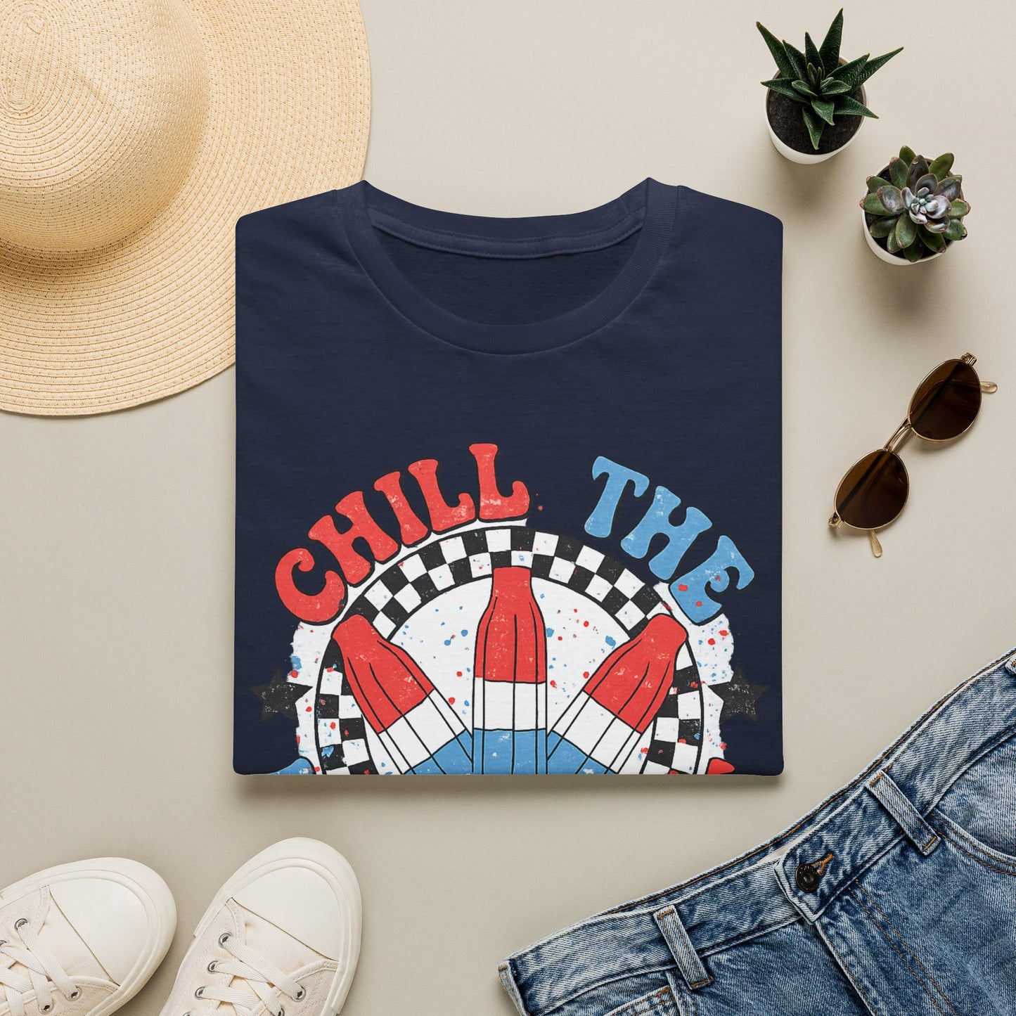 Chill the Fourth Out T‑Shirt — Retro Patriotic Firecracker Graphic Tee