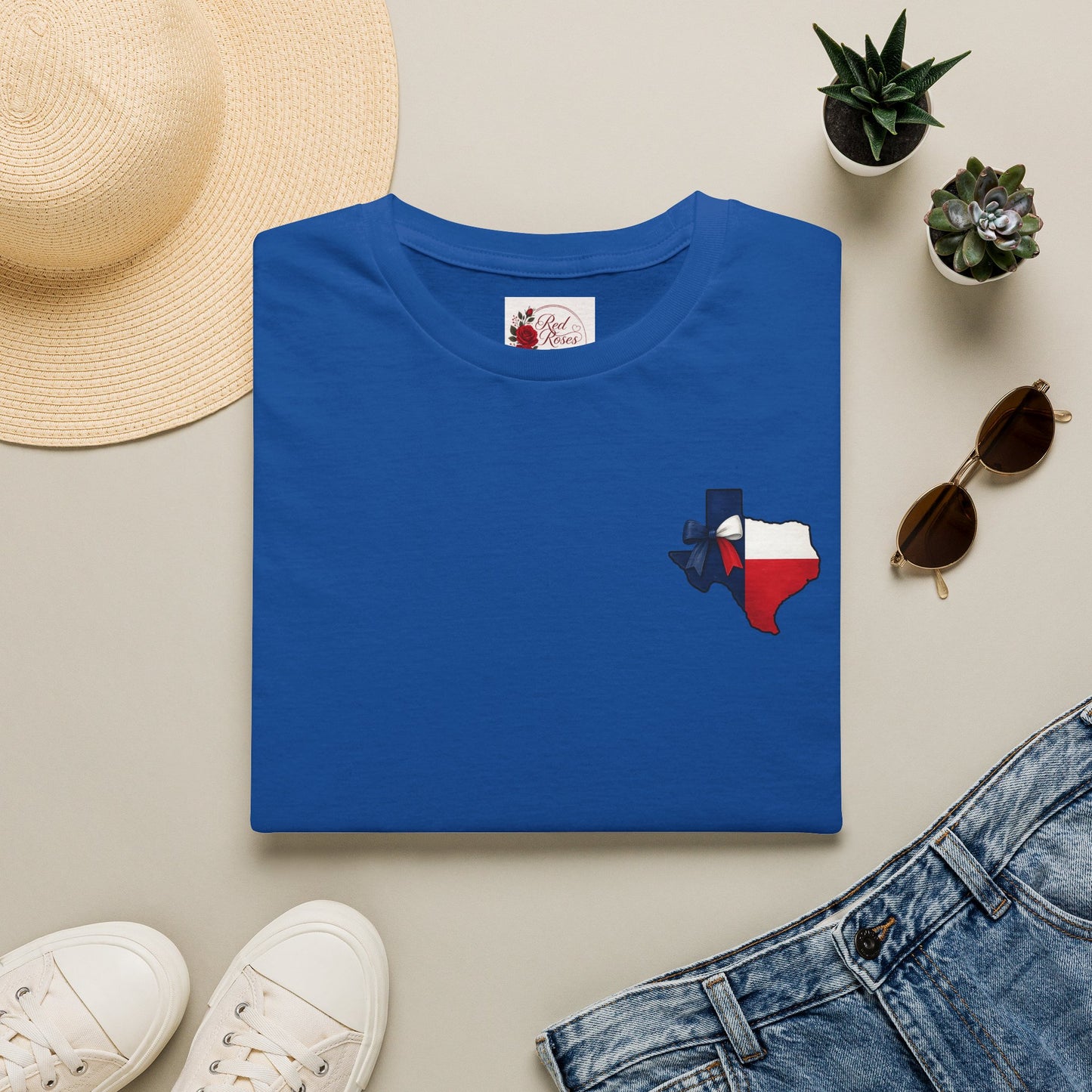 Texas Flag Outline T‑Shirt — Small Texas Map with Lone Star