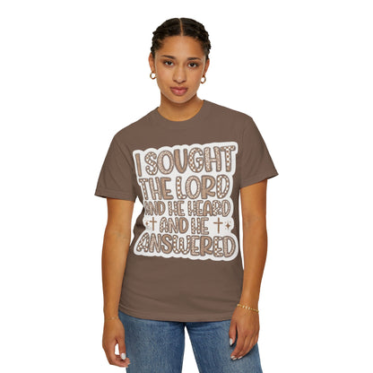 I Sought The Lord Christian T‑Shirt — Inspirational Faith Tee