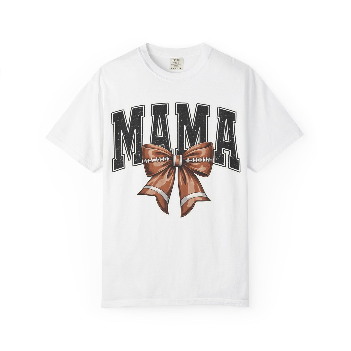 Mama Football Bow T-Shirt — Cute Mom Tailgate Tee for Game Day