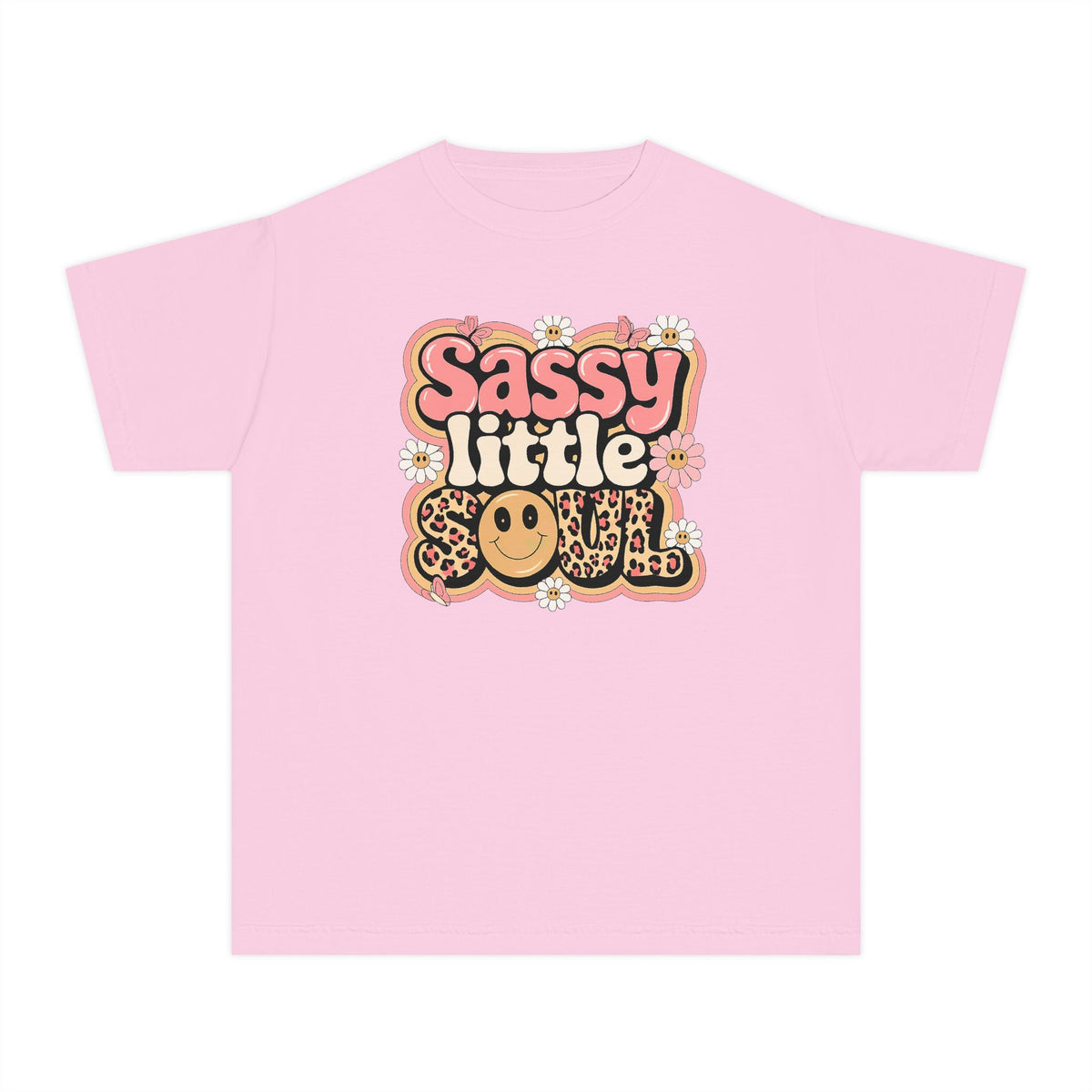 Youth Tee — "Sassy Little Soul" Retro Smiley Graphic