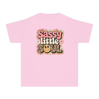 Youth Tee — "Sassy Little Soul" Retro Smiley Graphic