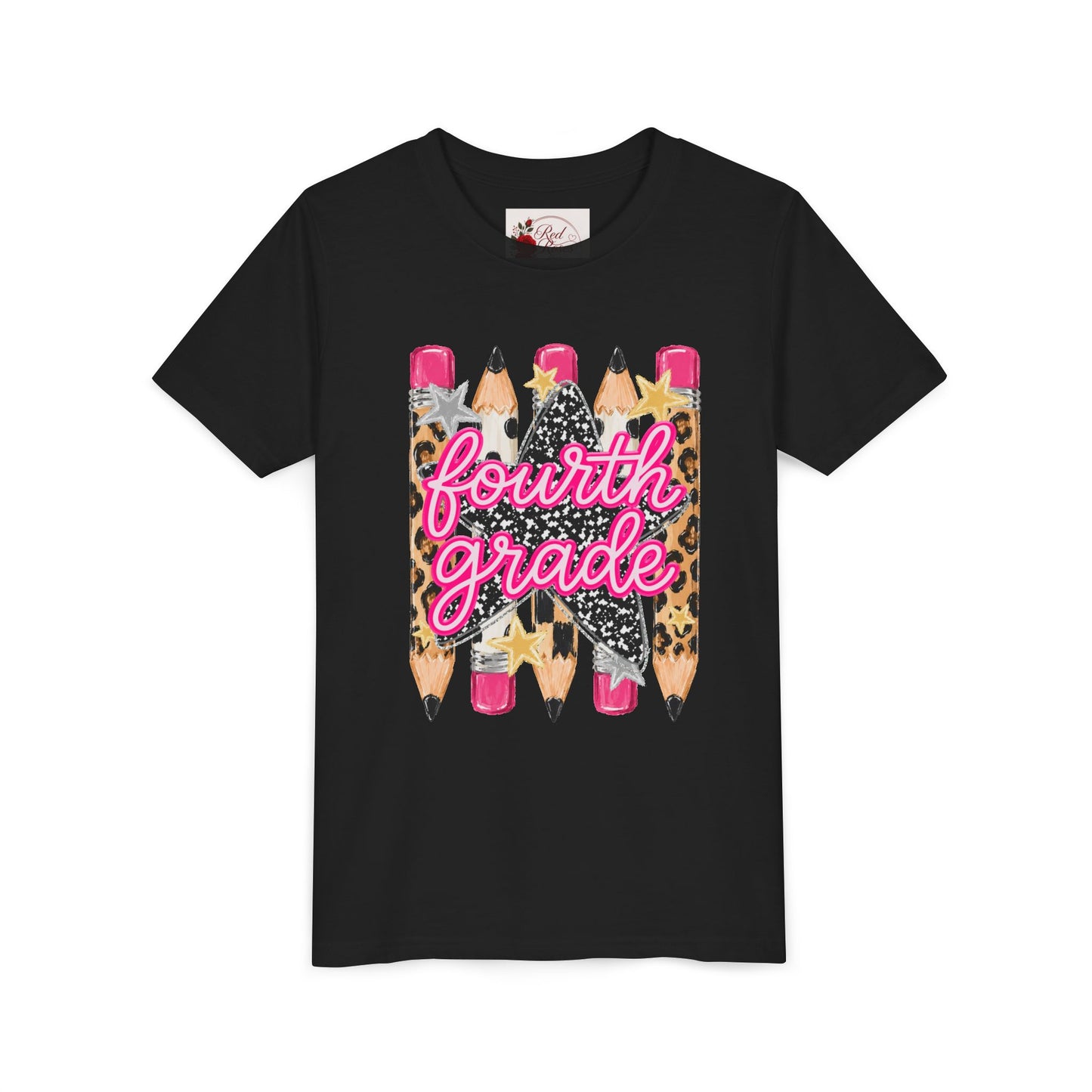 Fourth Grade Leopard Pencil Youth Tee