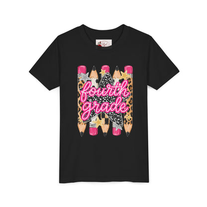 Fourth Grade Leopard Pencil Youth Tee