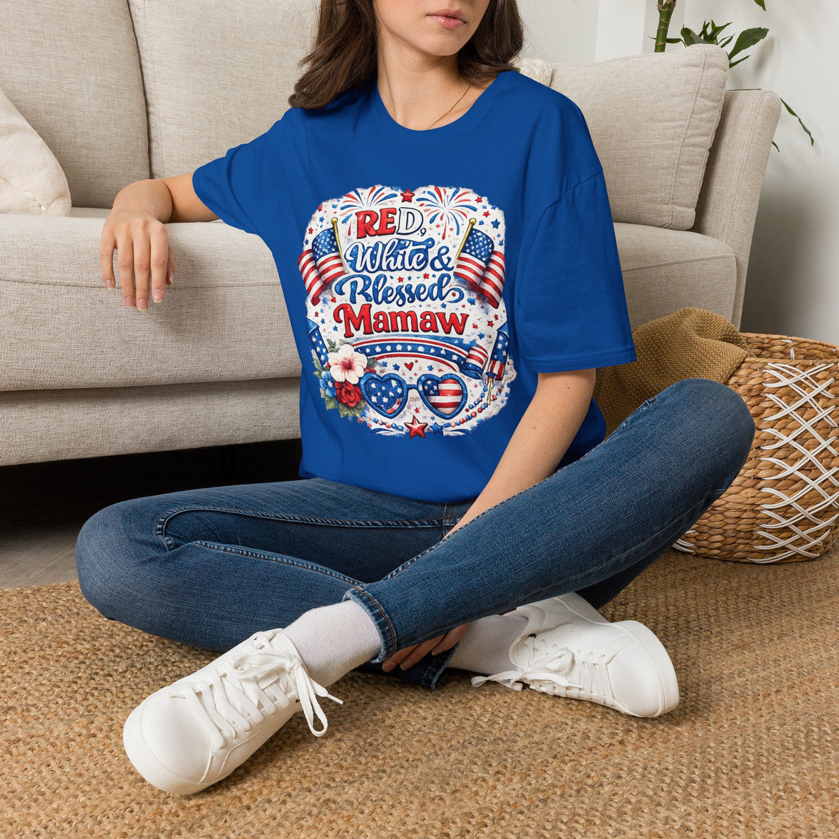 Red, White & Blessed Mamaw T-Shirt — Patriotic Grandma Tee