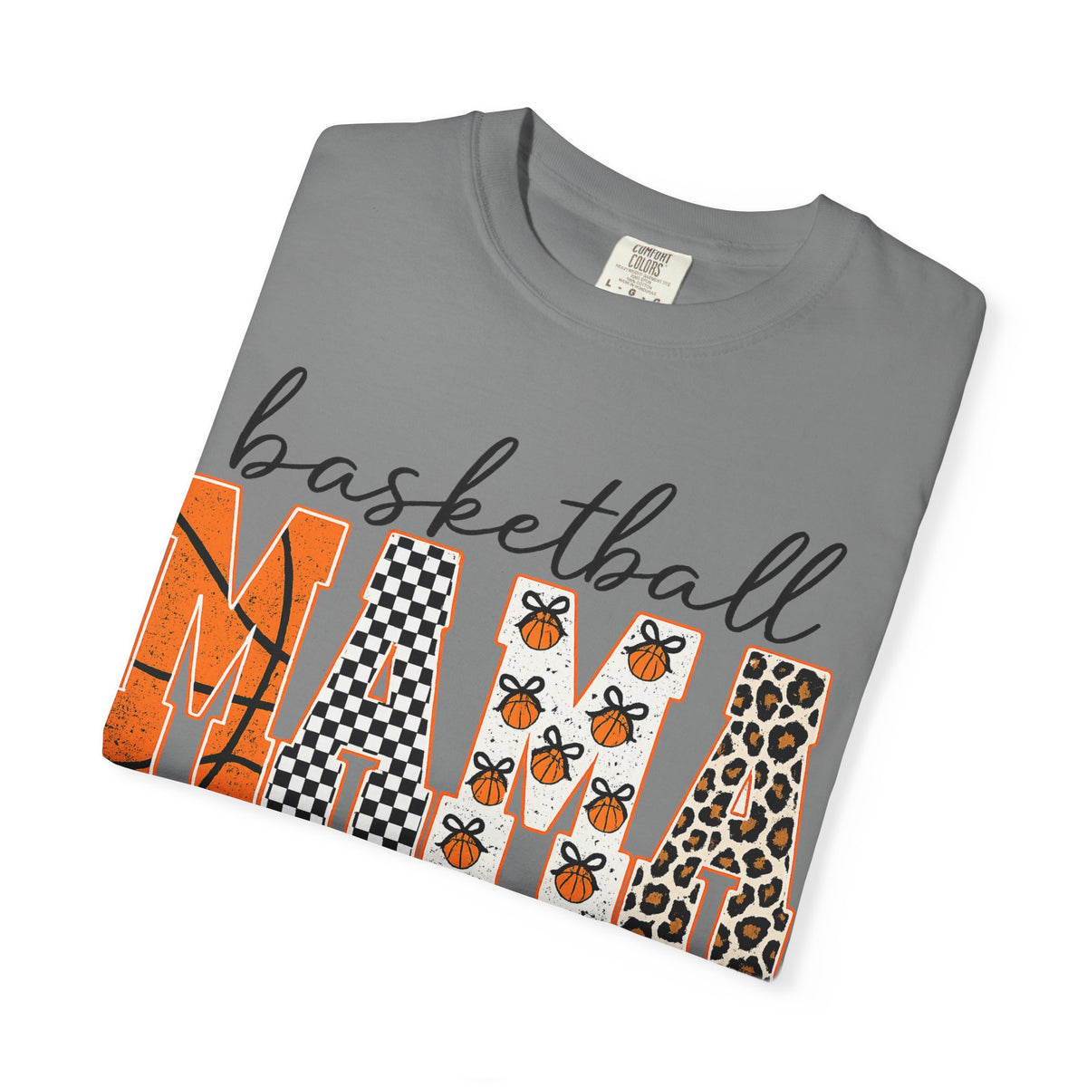 Basketball Mama T-Shirt — Leopard & Orange Pattern Mom Tee