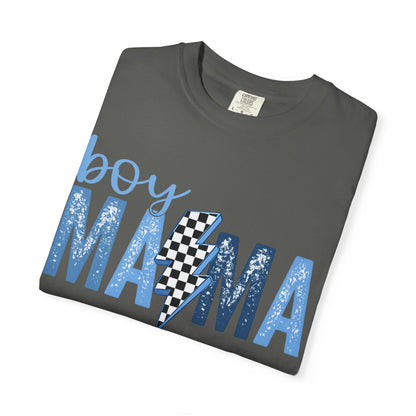 Boy Mama Lightning Bolt T-Shirt — Vintage Blue Mom Tee