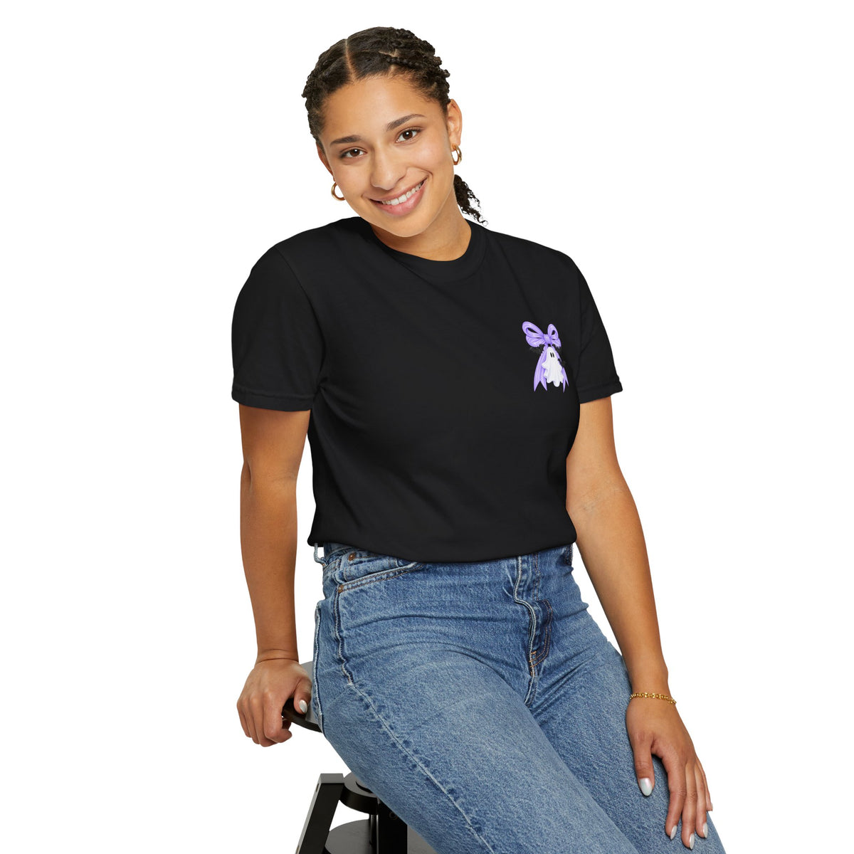 Spooky Season T-Shirt — Cute Purple Bow Ghosts Halloween Tee
