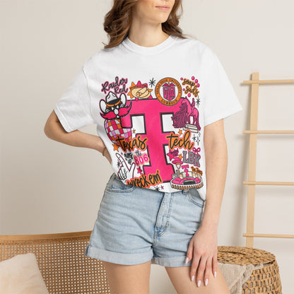Texas Tech Collage T-Shirt — Red Raiders Icons & 'Wreck ’Em' Graphic
