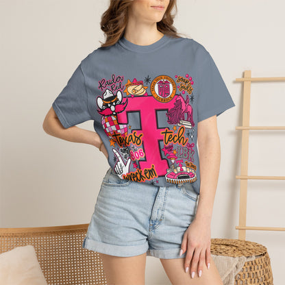 Texas Tech Collage T-Shirt — Red Raiders Icons & 'Wreck ’Em' Graphic