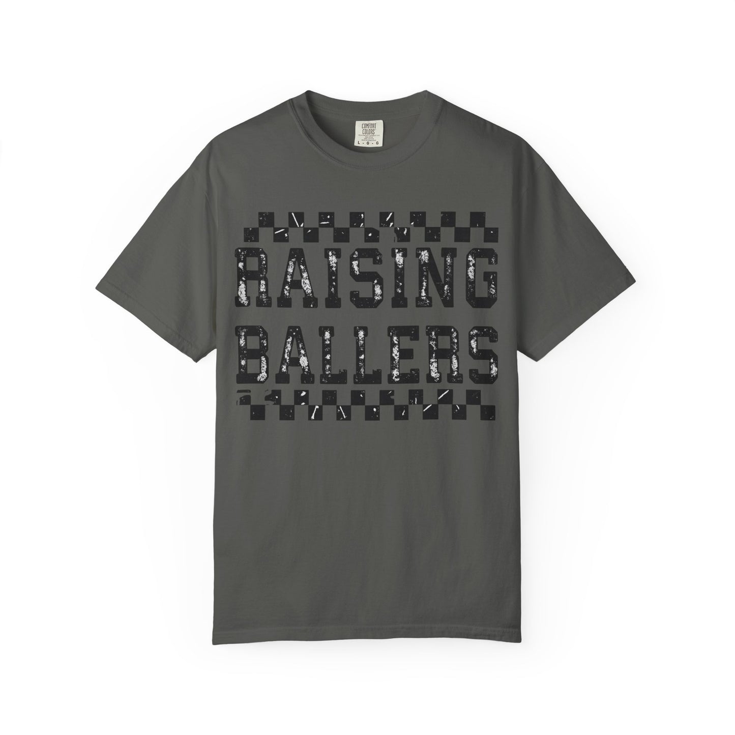 Raising Ballers T-Shirt — Vintage Checkerboard Kids Basketball Parent Tee
