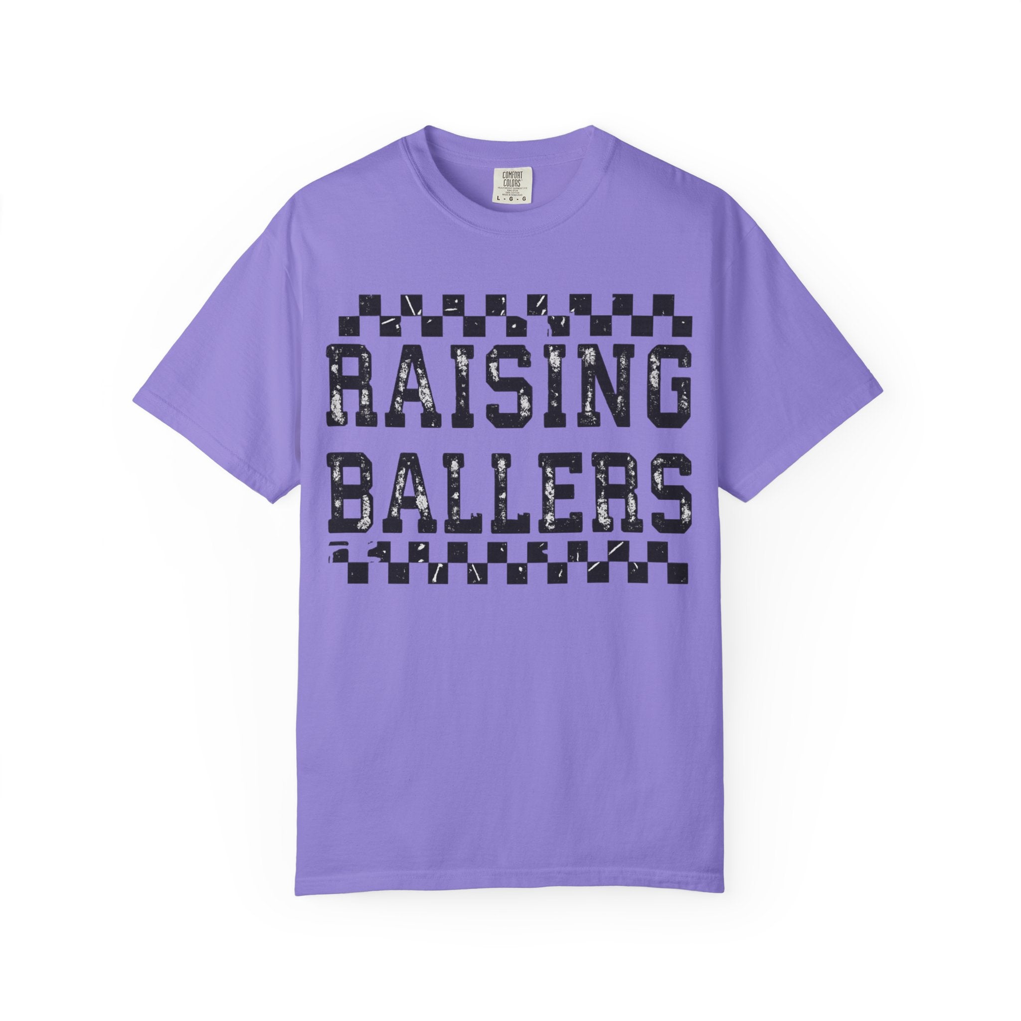 Raising Ballers T-Shirt — Vintage Checkerboard Kids Basketball Parent Tee