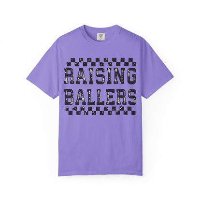 Raising Ballers T-Shirt — Vintage Checkerboard Kids Basketball Parent Tee