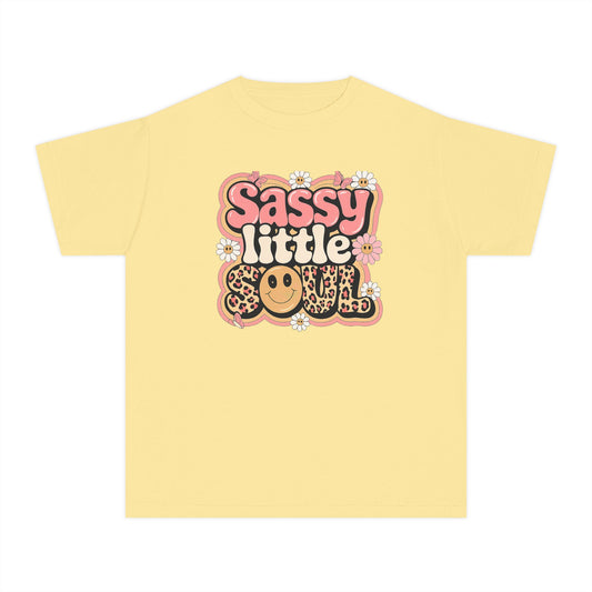 Youth Tee — "Sassy Little Soul" Retro Smiley Graphic