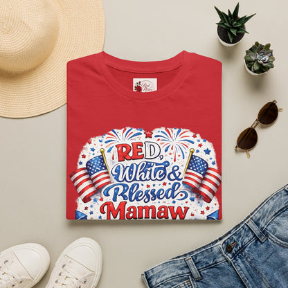 Red, White & Blessed Mamaw T-Shirt — Patriotic Grandma Tee